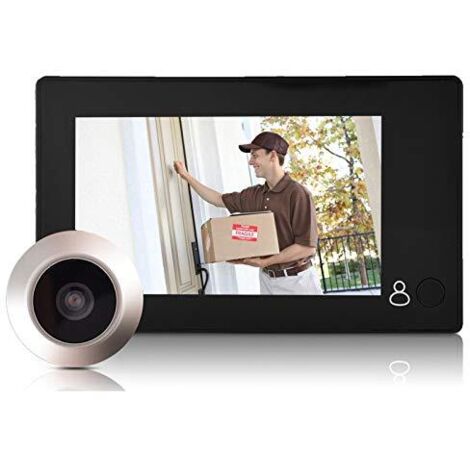 Intelligente Video-Türklingel, 4,3-Zoll-TFT-Digitalmonitor mit 140°-Weitwinkelobjektiv + 2-MP-Türspionkamera für Zuhause