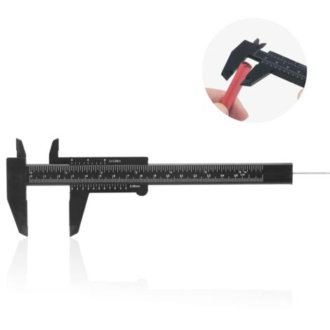 150-mm-Messschieber, Mini-Messlineal aus Kunststoff mit Doppelskala