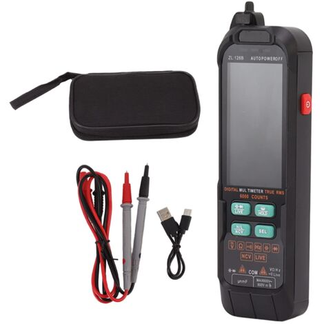 Digitales Multimeter, großes Display mit Hintergrundbeleuchtung, tragbar, digital, Gleich- und Wechselstrom, Spannungsmesser 0 bis 600 V