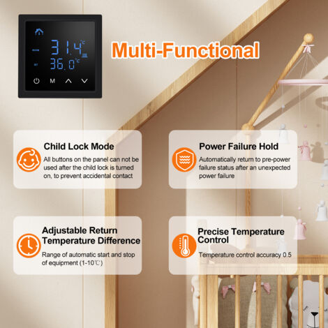 HpLive Smart-WLAN-Thermostat – Touchscreen, Progr Produktbild-Vorschau 5