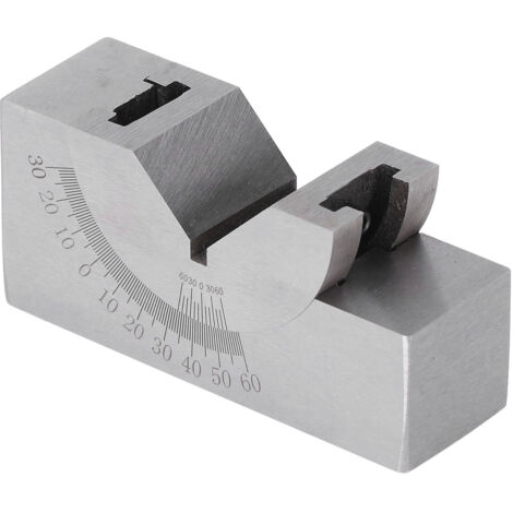 Verstellbarer Winkel-V-Block Aus Edelstahl – Mikro-Winkelmesser 0–60°, 75 X 36 X 25 Mm, Mit Schraubenschlüssel – Für Fräsmaschine, Drehmaschine, Bohrmaschine, Genauigkeit 0,01 Mm