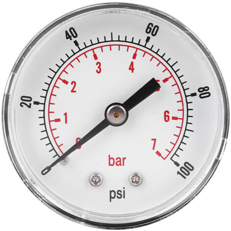 Manometer, 50 mm 1/4 Axial BSPT Manometer für Luft, Wasser, Öl und Gas (0-100 psi 0-7 bar)