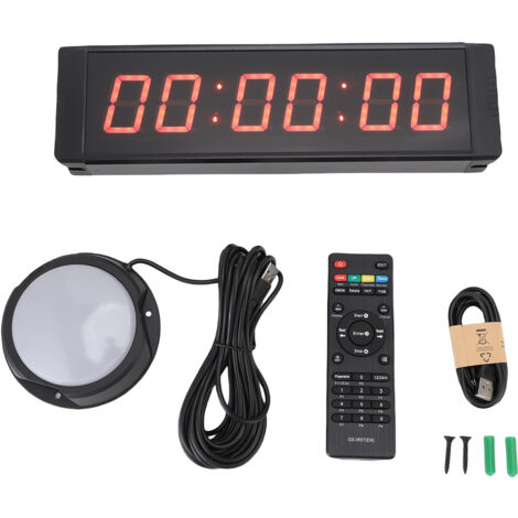 Yanmis Professioneller LED-Lauftimer, 6-stellige rote Anzeige, Countdown-Timer für Laufveranstaltungen, multifunktionales Trainingszubehör, Aluminiumrahmen (1/5)