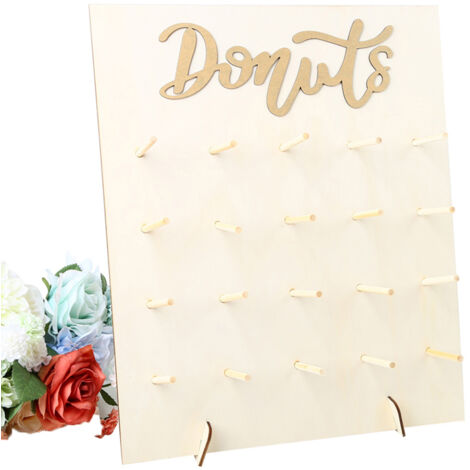 Haofy Wandmontierter Donut-Ständer aus Holz, für Hochzeitsdekoration, Geburtstag, Donut-Display aus Naturholz, Heimparty-Zubehör, geeignet für Hochzeiten, (2). (1/5)