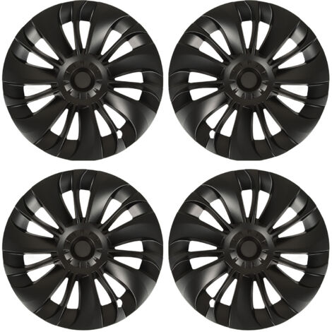 Set Emblemi Tesla Model Y Nero Opaco - 3 Pezzi Anteriore/Posteriore/Volante