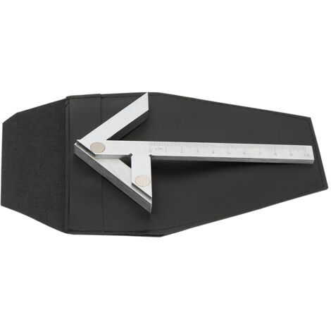 Centraggio Quadrato 100x70mm In Acciaio Carbonio – Calibro Angolo 90° E 45°, Per Falegnameria E Saldatura, Con Borsa