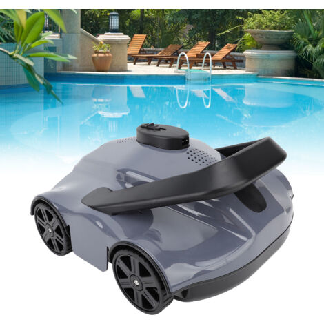 Aspirapolvere automatico per piscina IPX8 Impermeabile Forte aspirazione 5200mAh Robot pulitore per piscina per piscina a fondo piatto Spina UE 100‑240V