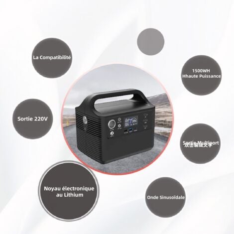 Stazione di alimentazione portatile Alimentazione di emergenza esterna da 300 W Presa CC a onda sinusoidale pura per caccia da viaggio in campeggio Spina UE da 100‑240 V