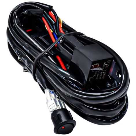 Kit cablaggio per barra luminosa a LED Zoternen, 300 W, 2 cavi, 16 AWG, universale, funziona con interruttore relè 12 V 40 A per veicoli fuoristrada, luci regolabili