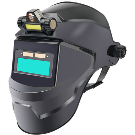 Maschera per saldatura auto-oscurante, ampio campo visivo, maschera per saldatura auto-oscurante a colori reali, 130°C Resistente alle alte temperature, per saldatura ad arco, molatura e taglio.