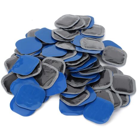 Confezione da 80 toppe universali per la riparazione di forature di pneumatici da 45 x 45 mm per auto e moto (1/5)