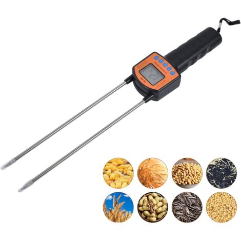 Misuratore di umidità per fieno Zoternen, misuratore di umidità per cereali dal 5 al 49,9%, analizzatore di umidità digitale portatile LCD per cereali/grano/mais/crusca/erba foraggera