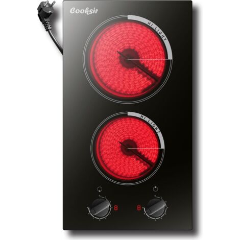 OCEANIC Piano Cottura In Vetroceramica 2900W – 2 Piastre, 9 Livelli Potenza, Timer 99 Min, Comandi Touch