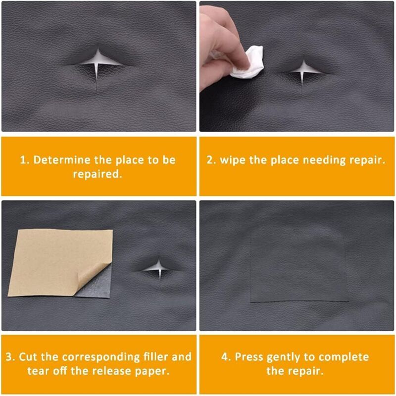 Pelle Adesiva Per Riparazioni Fai Da Te - Rotolo 40x150 Cm, Bianco, Per Divani, Auto, Borse - Foto 5