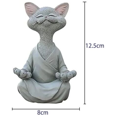 Statuetta di gatto, gatto felice per meditazione yoga, scultura in posa rilassata del gatto Zen per la decorazione del prato all'aperto di casa, regali per gli amanti dei gatti