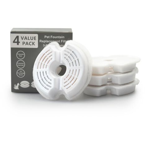 Filtri Ricambio Fontana Gatti Feelneedy - Confezione 6 Pezzi + 6 Spugne, Per Modello 4L Pro - Foto 9