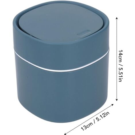 Pattumiera da tavolo con coperchio, mini pattumiera in plastica, piccola pattumiera per camera da letto, sala da pranzo, bagno, ufficio (blu)