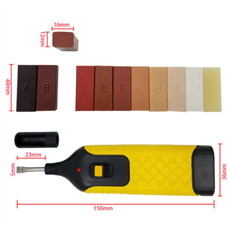 Kit Riparazione Piastrelle E Legno - 17 Pezzi Per Riparare Scheggiature Su Pavimenti, Mobili E Laminato | Colorazione Professionale - Foto 2