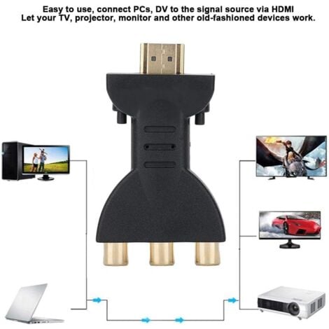 Convertisseur vidéo Audio-HDMI vers RCA Adaptateur HDMI À Av Rouge Blanc Jaune  de synchronisation Audio et vidéo 1080P