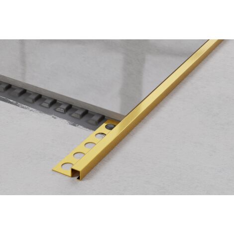 Universelles dekoratives Q-Profil aus Edelstahl für Fliesen 1cm x 270cm - Satiniertes Gold