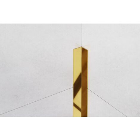 Edelstahl Innenecke Li Profil 1cm x 244cm - Glänzendes Gold