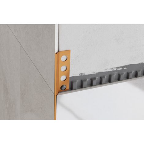 Edelstahl-Eckprofil Rs 45 Grad für Fliesen 1.4cm x 270cm - Satiniertes Kupfer