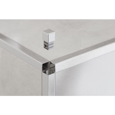 Eckabschluss für Edelstahlprofile Q und P 1cm - Satiniertes Silber (1/5)