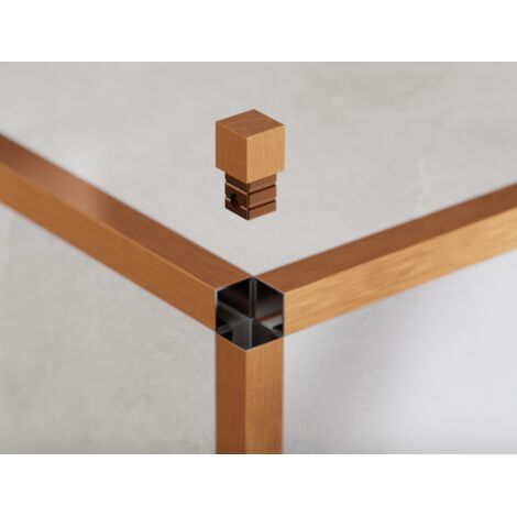 Eckige Ausführung für QS geschliffene Edelstahlprofile 1cm - Satiniertes Kupfer