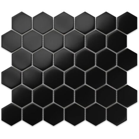 Keramikmosaik auf Netz für Bad oder Küche 29,7 cm x 26,2 cm - Black Honey