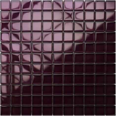 Innenraum-Glasmosaik für Bad Küche 30 x 30 cm  - Purple eggplant