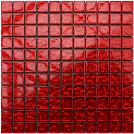 Mosaik für Badezimmer Innenküche aus Glas - 30cm x 30cm -RED CORAL