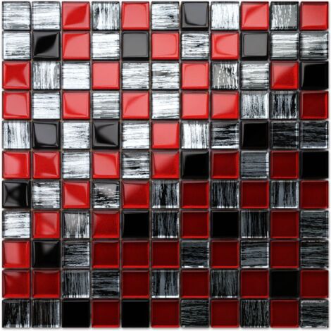 Mosaik für Badezimmer Küche Innenglas - 30 x 30cm - MILAN JEANS