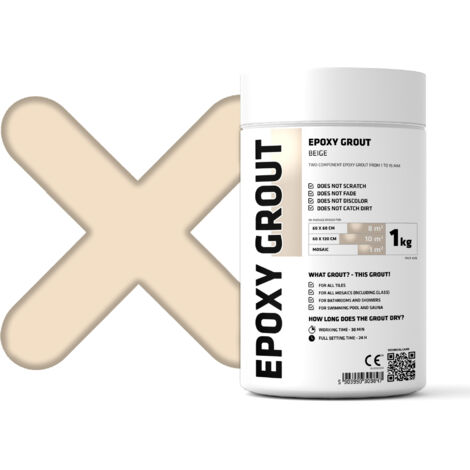 Zwei-Komponenten-Epoxy-Stuck für Fugen füllen - Beige - 1Kg Mosaik Fliesen Bad Schwimmbad
