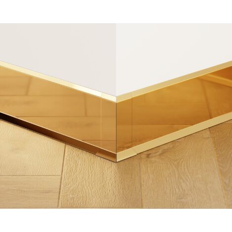 Außenecke FL für Sockelleisten F aus Stahl 6cm x 3cm x 3cm - gold poliert