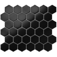 Keramikmosaik auf Netz für Bad oder Küche 29,7 cm x 26,2 cm - Black Honey