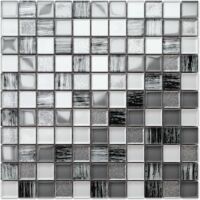 Mosaik auf Netz für Bad oder Küche aus Glas 30x30cm - Grey Zebra