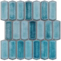 Keramikmosaik auf Netz für Bad oder Küche 29.7cm x 28.8cm - Caotic bleu