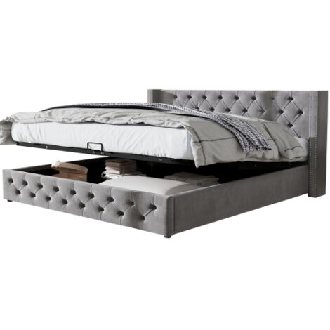 140 x 190 Lit double avec système hydraulique, gris (1/5)