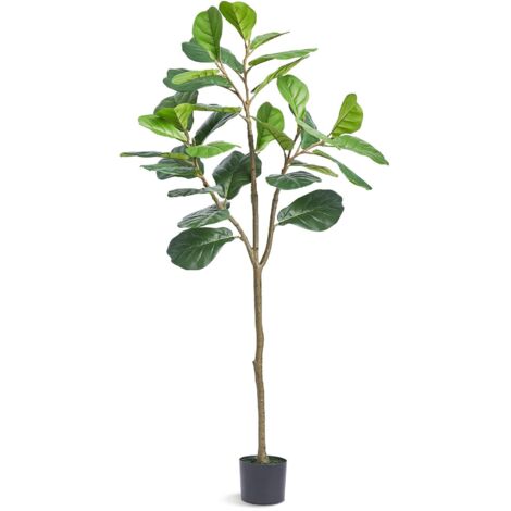 Figuier artificiel à feuilles de vigne, 5 pieds, matériau PE sécurisé et protection anti-basculement, plante artificielle nécessitant peu d'entretien