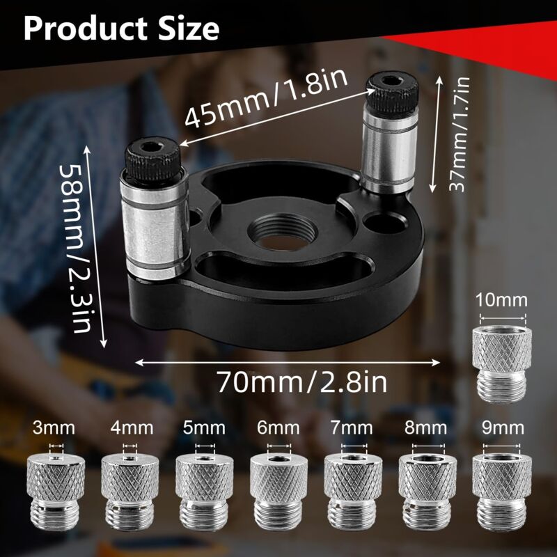 Kit Foratura Legno 3in1 - Guide 8/10/15mm, Localizzatore Fori, Per Falegnameria - Foto 3