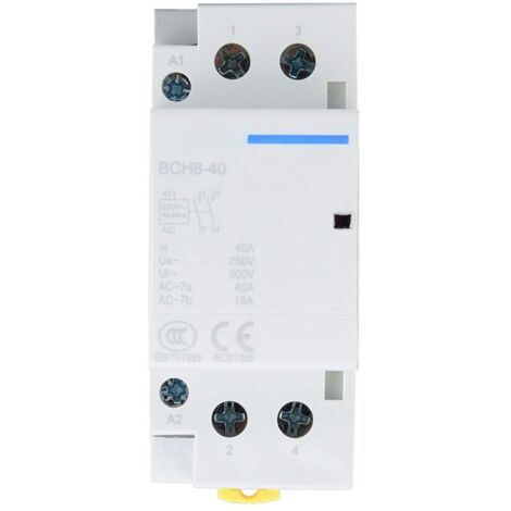 Contattore 220v 2 Poli Contattore Modulare Heschen 16A 2POLI 220V - Per Quadri Elettrici Casa Contattore 16A 2POLI