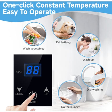 Gistuch Riscaldatore di acqua istantaneo 5.5kw 220v Riscaldatore di acqua elettrico Regolazione manuale Ipx4 Riscaldatore di acqua istantaneo impermeabile
