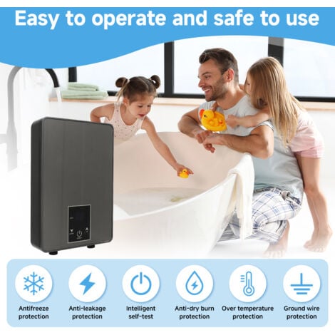 Gistuch Riscaldatore di acqua istantaneo 5.5kw 220v Riscaldatore di acqua elettrico Regolazione manuale Ipx4 Riscaldatore di acqua istantaneo impermeabile
