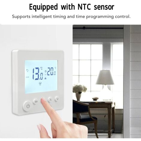 Gistuch Thermostat de Chauffage Écran LCD Intelligent Régulateur de Température Ambiante Programmable pour Maison Chaudière à Murale au Sol