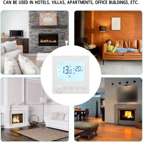 Gistuch Thermostat de Chauffage Écran LCD Intelligent Régulateur de Température Ambiante Programmable pour Maison Chaudière à Murale au Sol