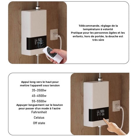 Gistuch Riscaldatore di acqua istantaneo 6000w Riscaldatore di acqua elettrico Installazione touch Riscaldatore di acqua automatico costante Spina UE 220v Bianco