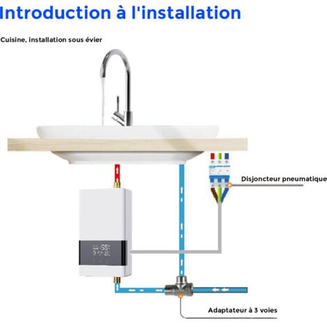 Gistuch Riscaldatore di acqua istantaneo 6000w Riscaldatore di acqua elettrico Installazione touch Riscaldatore di acqua automatico costante Spina UE 220v Bianco
