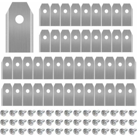 Laoa – Lame de tondeuse en acier inoxydable 45 pièces – Trou unique avec vis – Compatible Husqvarna, Automower, Yardforce, Gardena – 35 x 18 x 0,75 mm