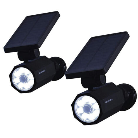 Bionic Spotlight Deluxe LED Lampes Solaires Spot à énergie Solaire avec Détecteur de Mouvement de 25 Pieds Extérieur étanche Résistant au Gel éclairage Extérieur de Cour (Noir) Taille Unique (1/5)