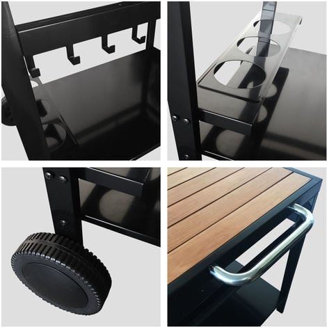 HAPPY GARDEN - Desserte AVEIRO noire pour plancha